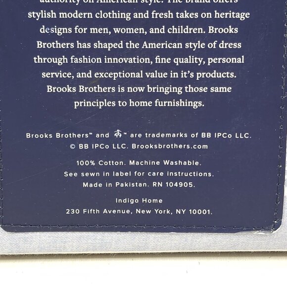 Brooks Brothers Twin XL Sheet Set 100% Cotton Indigo Striped 17" Deep Mattress - Picture 4 of 7